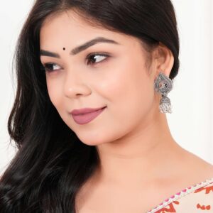 Women's Indian Bollywood Stylish AZ838-OXidised Earrings Traditional Ethnic Jhumka/Jhumki Earrings for Women Unique Design -AZ838-OX-ER5